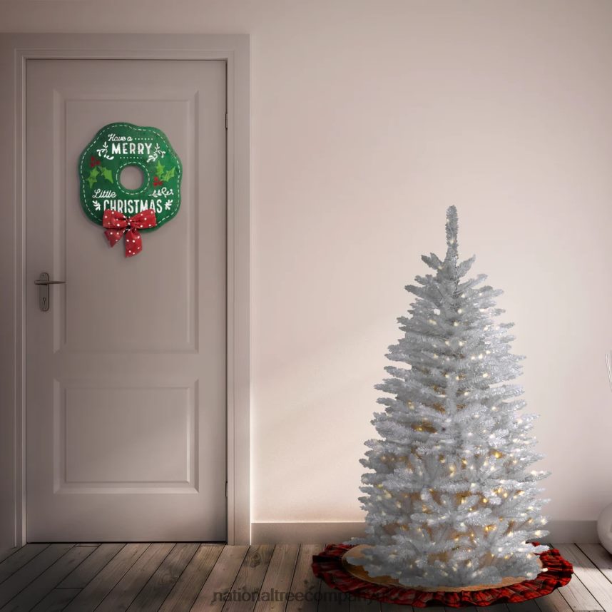 Trees | National Tree Company Artificial Pre-Lit Slim Christmas Tree White Kingswood Fir White Lights Includes Stand 45 Feet F2L4F120